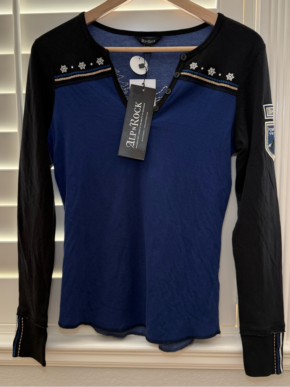 ALP N ROCK Andrea Henley Deep Cobalt Blue Snowmobile Size Small
